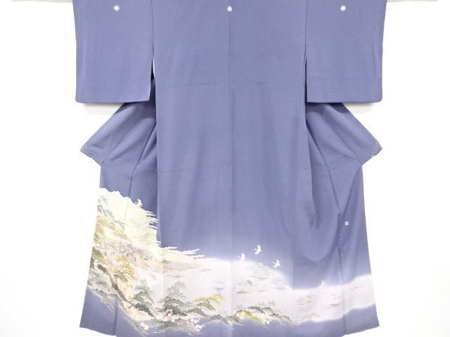 JAPANESE KIMONO / IRO-TOMESODE / YUZEN / SCENERY OF SEASIDE / ARTIST WORK